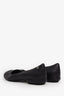 Pre-loved Chanel™ Black Leather CC Cap Toe Flats Size 36
