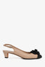 Pre-loved Chanel™ Taupe/Black Leather Camellia Heels Size 40
