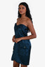 Lanvin Blue Silk Strapless Cargo Dress Size 38
