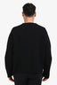 Pal Zileri Black Virgin Wool Ribbed Knit V-Neck Sweater Size Large Mens