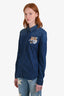 Stella McCartney Blue Denim Tiger Embroidered Button Up Shirt Size 42