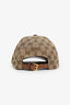 Gucci Beige GG Monogram Canvas Leather Baseball Hat Size L
