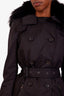 Mackage Black Cotton Duck Down Belted Jacket Size XS