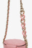 Pre-loved Chanel™ 2021 Pink Leather Mini Vanity Case Clutch Bag