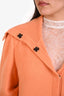 St. John Orange Cashmere Button Up Sweater Size XL