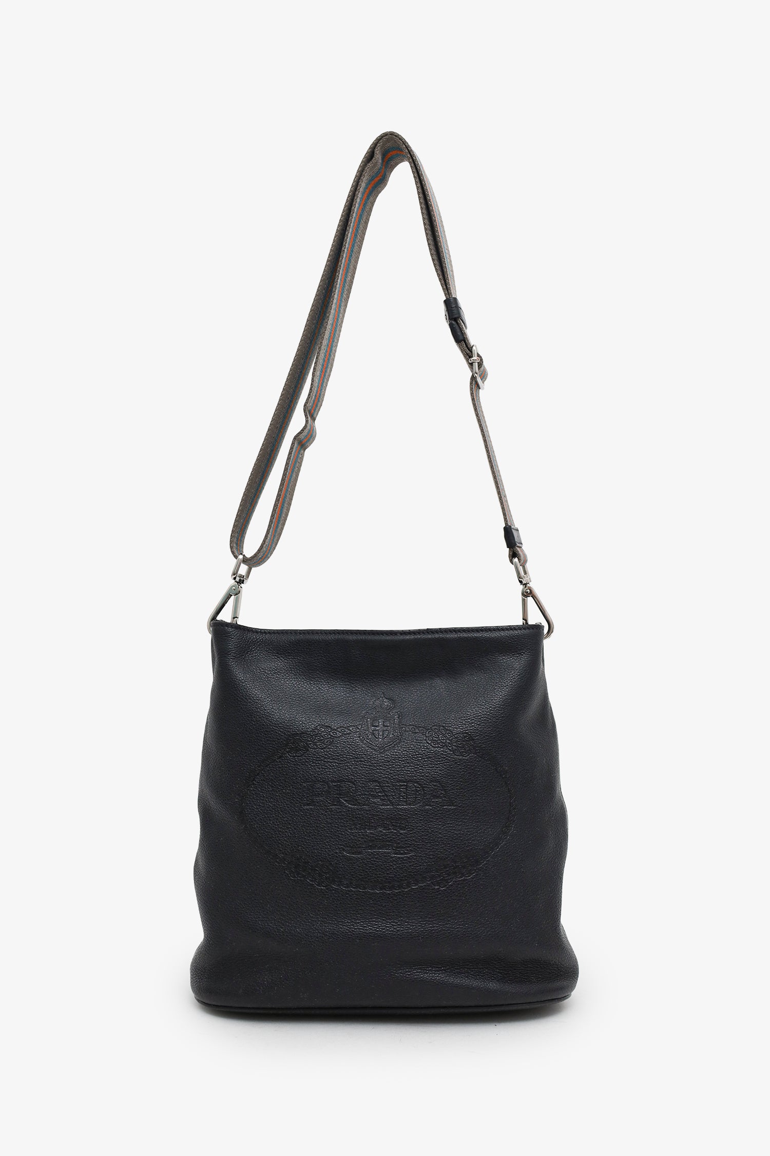 Prada Black Vitello Phenix Logo Bucket Bag – Mine & Yours