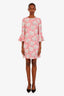 Valentino Pink/White Floral Wool Silk Mini Dress Size 8