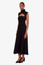 16 Arlington Black Sleeveless Cut Out Front Midi Dress Est Size M