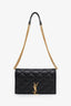 Saint Laurent Black Becky YSL Monogram Leather Chain Wallet Bag