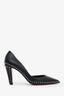 Christian Louboutin Black Leather Spike D'Orsay Pumps Size 37