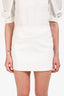 Alice + Olivia White Faux Leather Mini Skirt Size 4