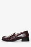 Roger Vivier Burgundy Square Toe Buckle Loafers Size 38