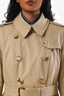 Burberry Beige Cotton Double Breasted 'The Chelsea' Trench Coat Size Medium