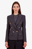 Alexandre Vauthier Grey Wool Pinstripe Double Breasted Blazer Size 38