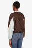Kith Brown Nylon Checkered Long Sleeve Pullover Top Size XS