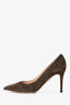 Gianvito Rossi Dark Olive Suede Gianvito 85 Heels Size 39.5
