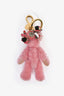 Prada Pink Crystal Teddy Bag Charm with Metal Ring