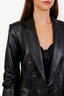 Veronica Beard Black Vegan Leather Dickey Blazer Size 6