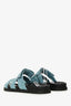 Hermès Blue Suede Leather Chypre Sandals Size 37.5