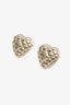 Pre-loved Chanel™ 21B Gold Tone Quilted Heart CC Stud Earrings