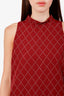 Sandro Burgundy Crystal Embellished Mini Dress Size 40