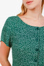 Reformation Green Floral Button Up Dress Size M