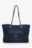Pre-loved Chanel™ 2018-19 Navy Denim Small Deuville Tote