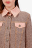 Pre-loved Chanel™ 2018 Pink Denim Tweed Cropped Jacket Size 38
