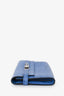 Hermès 2018 Blue Ostrich Leather Kelly Long Wallet