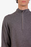 Loro Piana Grey Cashmere Quarter Zip Sweater Size 54 Mens