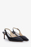 Jimmy Choo Black Leather Slingback Heels Size 36.5