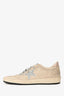 Golden Goose Beige/Silver Suede Sequin Ballstar Size 38