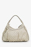 Gucci White GG Signature Leather Small Abbey D-Ring Hobo