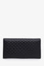Gucci Black Leather GG Micro Guccissima Continental Wallet