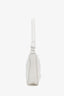 Prada Cream Leather Logo Triangle Mini Shoulder Bag