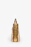 Christian Dior 2015 Brown/Gold Python 'Lady Dior' Top Handle Bag