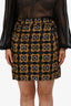 Marni Brown/Black Square Pattern Prints Mini Skirt Size 36
