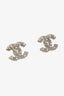Pre-loved Chanel™ 2016 Gold Plated Faux Pearl Strass CC Stud Earrings