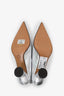 Dries Van Noten Silver Metallic Leather Slingback Sandals Size 39.5