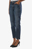 Jean fuselé en denim bleu Brunello Cucinelli, poche ornée de monili, taille 0