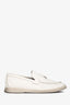 Loro Piana White Grained Leather Summer Charms Walk Loafer Size 39