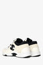 Pre-loved Chanel™ White/Black Interlocking CC Logo Leather Sneakers Size 37.5