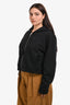 Miu Miu 2023 Black Logo Cropped Zip Up Hoodie Size L