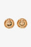 Pre-loved Chanel™ 1993 Gold Tone Green Gemstone CC Earrings