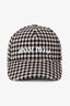 Miu Miu Pink/Black/White Gingham Embroidered Logo Baseball Hat Size S