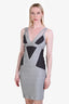 Herve Leger Charcoal/Silver Sleeveless Bandage Dress Size S