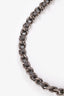 Pre-loved Chanel™ 2017 Silver Toned Grey Crystal CC Toggle Necklace