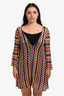 Missoni Mare Purple/Yellow Chevron Printed Sheer Cover Up Dress Size 46