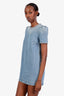 Zimmermann Blue Denim Crystal Cotton Mini Dress Size OP