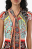 Alice and Olivia Light Blue/Multicolour Floral Print Silk Handkerchief Hem Dress Size 4